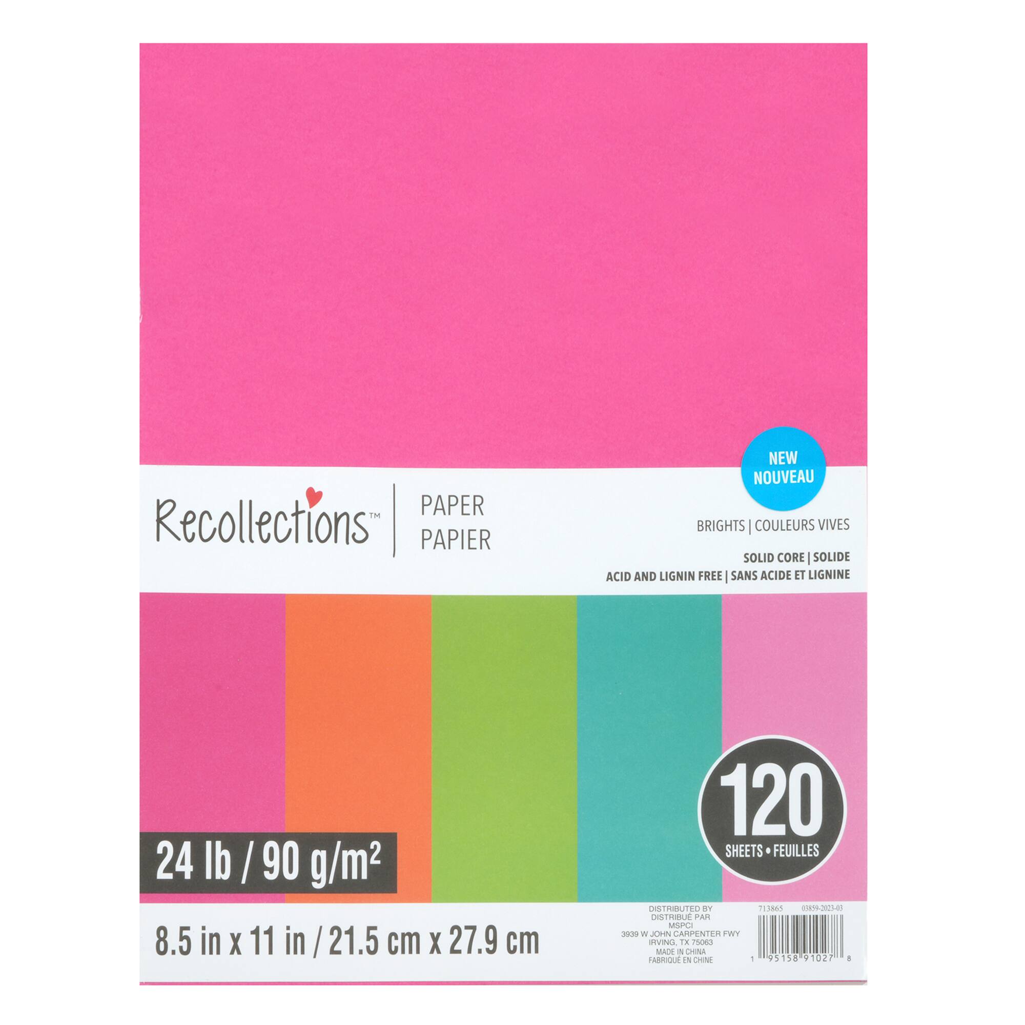 8.5" x 11" Mixed 24lb. Solid Core Paper Pack by Recollections